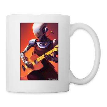 Robot Guitar Guitarist Future Music Musician - Mug - white - Right