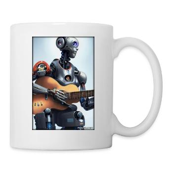 Robot Guitar Guitarist Future Music Musician - Mug - white - Right