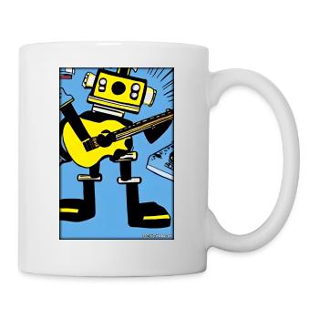 Robot Guitar Guitarist Future Music Comic - Mug - white - Right