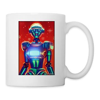 Roboter Weihnachten Zukunft Technik Wissenschaft - Tasse - Weiß - Rechts
