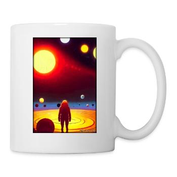 Galaxie Kosmos Universum Sonnensystem Astronaut - Tasse - Weiß - Rechts