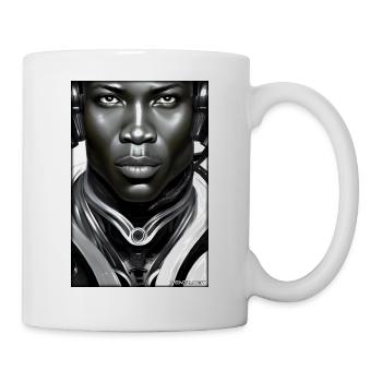 Cyborg Man Future Sci-Fi Machine Technology - Mug blanc - blanc - Droite