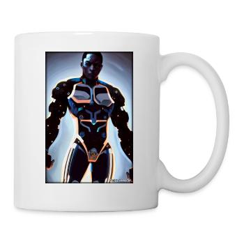 Cyborg Mann Zukunft Sci-Fi Maschine Technik - Tasse - Weiß - Rechts