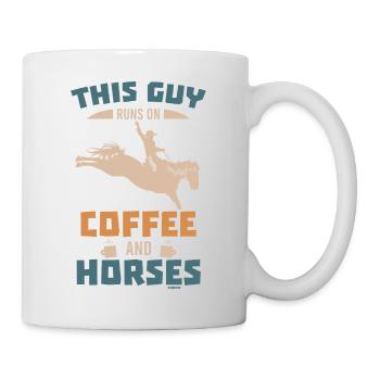 Mann Junge Reiten Kaffee Papa - Tasse - Weiß - Rechts