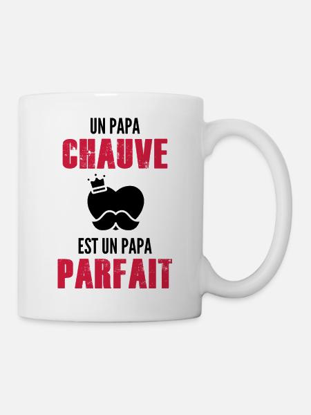 papa chauve - papa parfait - Mug blanc - blanc