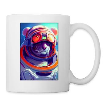 Tiger Big Cat Astronaut Future Sci-Fi Technology - Mug - white - Right