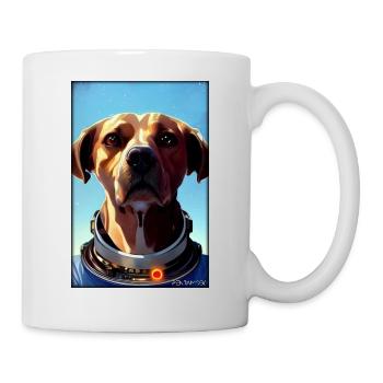 Dog Pet Astronaut Future Sci-Fi Technology - Mug - white - Right