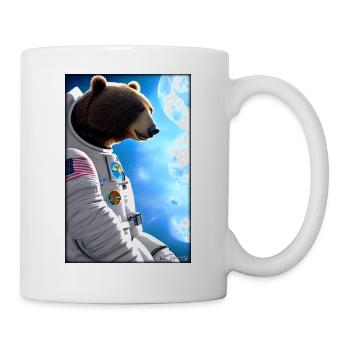 Bear Wildlife Astronaut Future Sci-Fi Technology - Mug blanc - blanc - Droite
