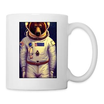 Bear Wildlife Astronaut Future Sci-Fi Technology - Mug blanc - blanc - Droite
