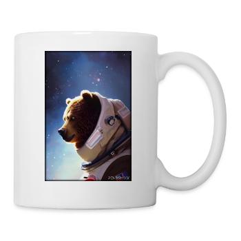 Bär Wildtier Astronaut Zukunft Sci-Fi Technik - Tasse - Weiß - Rechts