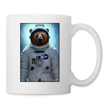 Bear Wildlife Astronaut Future Sci-Fi Technology - Mug blanc - blanc - Droite
