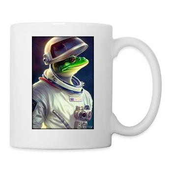 Frog Amphibian Astronaut Future Sci-Fi Technology - Mug - white - Right