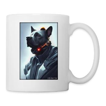 Dog Dog Lovers Cyber Neon Punk Future Sci-Fi - Mug - white - Right