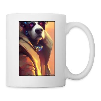 Dog Dog Lovers Cyber Neon Punk Future Sci-Fi - Mug - white - Right