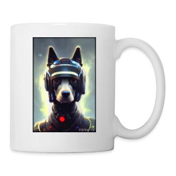 Dog Dog Lovers Cyber Neon Punk Future Sci-Fi - Mug - white - Right