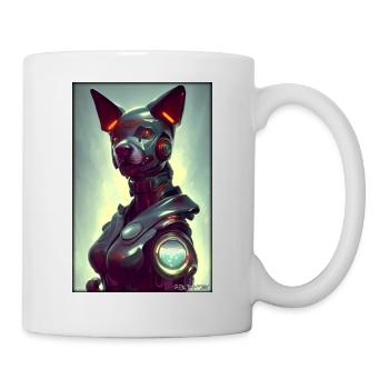Dog Dog Lovers Cyber Neon Punk Future Sci-Fi - Mug - white - Right