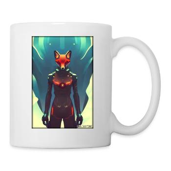 Fox Wildlife Cyber Neon Punk Future Sci-Fi - Mug - white - Right