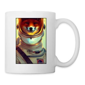 Fuchs Wildtier Astronaut Zukunft Sci-Fi Technik - Tasse - Weiß - Rechts