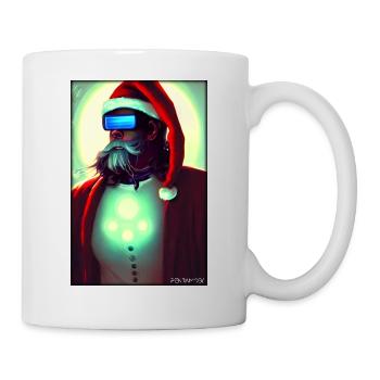 Santa Claus Christmas Future Cyber Neon Punk - Mug - white - Right