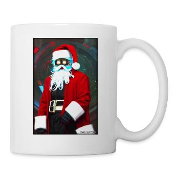 Santa Claus Christmas Future Cyber Neon Punk - Mug - white - Right