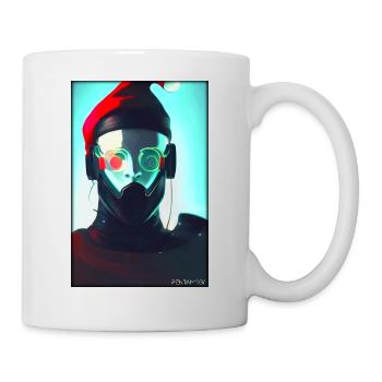 Weihnachtsmann Weihnachten Zukunft Cyber Neon Punk - Tasse - Weiß - Rechts