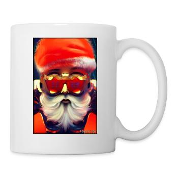 Santa Claus Christmas Future Cyber Neon Punk - Mug - white - Right