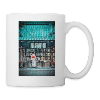 Vintage Fushimi Inari Taisha Kyoto Japan Gemälde - Tasse - Weiß - Rechts