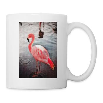 Vintage Flamingo Painting, Birds Lover Gift Ideas - Mug - white - Right