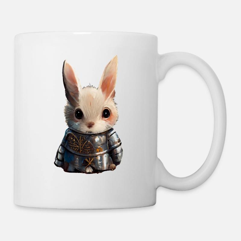 Mignon lapin chevalier Hase - Mug blanc - blanc