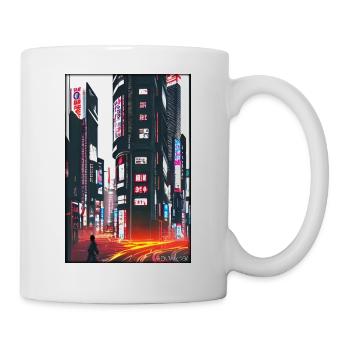 Tokyo City Stadt Cyber Punk Zukunft Sci-Fi Asien - Tasse - Weiß - Rechts