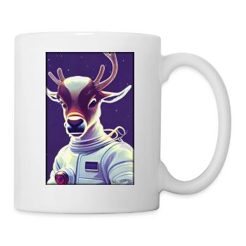 Technologie de science-fiction future de l’astronaute de renne - Mug blanc - blanc - Droite