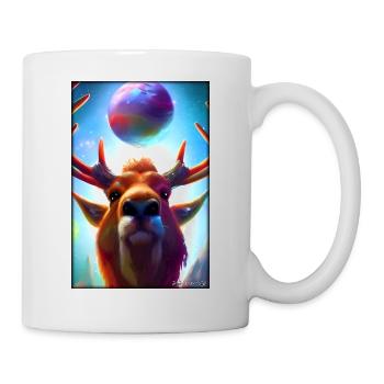 Reindeer Christmas Space Galaxy Universe Map - Mug - white - Right