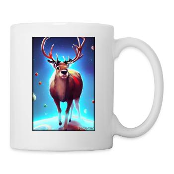 Reindeer Christmas Space Galaxy Universe Map - Mug - white - Right