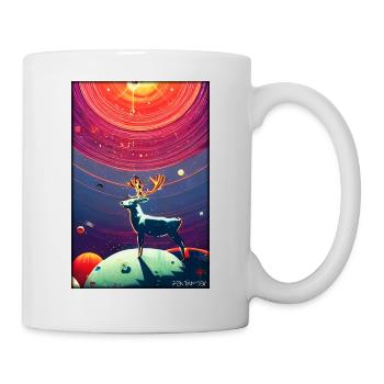 Reindeer Christmas Space Galaxy Universe Map - Mug - white - Right
