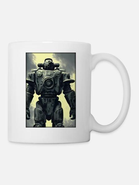 Kampfbot Roboter Supersoldat Maschine Krieger - Tasse - Weiß