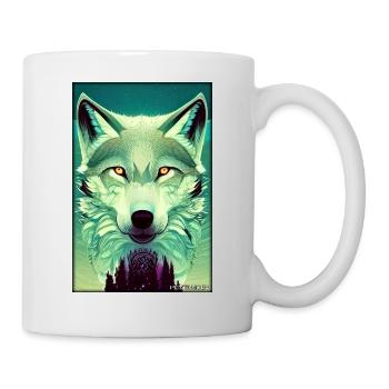 Wolf Tiermotiv Natur Wild Mystisch Wildtier - Tasse - Weiß - Rechts