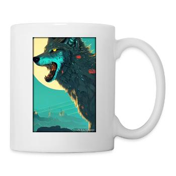 Wolf Tiermotiv Natur Wild Mystisch Wildtier - Tasse - Weiß - Rechts