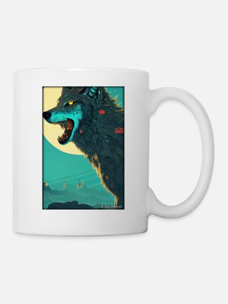 Wolf Animal Motif Nature Wild Mystical Wildlife - Mug - white