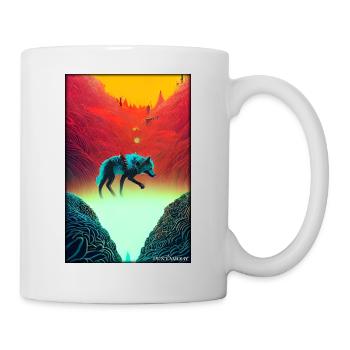 Wolf Tiermotiv Natur Wild Mystisch Wildtier - Tasse - Weiß - Rechts