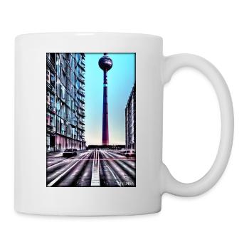 Berlin Berliner Fernsehturm Stadt Wahrzeichen - Tasse - Weiß - Rechts