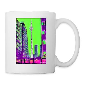Berlin Berliner Fernsehturm Stadt Wahrzeichen - Tasse - Weiß - Rechts