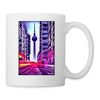 Berlin Berliner Fernsehturm Stadt Wahrzeichen - Tasse - Weiß - Rechts