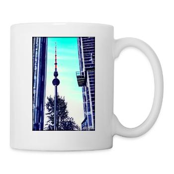 Berlin Berliner Fernsehturm Stadt Wahrzeichen - Tasse - Weiß - Rechts