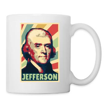 Thomas Jefferson Vintage Farben - Tasse - Weiß - Rechts