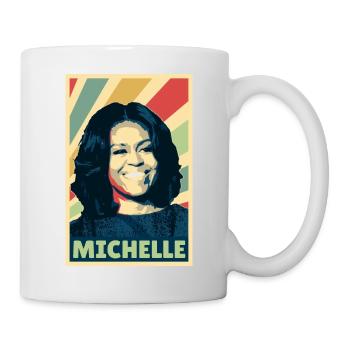 Michelle Obama Vintage Farben - Tasse - Weiß - Rechts