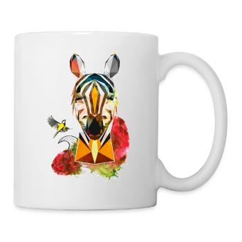 Zebra Bird Illustration - Tasse - Weiß - Rechts