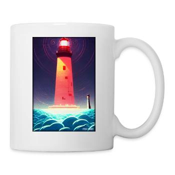 lighthouse sea light North Sea Baltic Sea holiday beach - Mug - white - Right