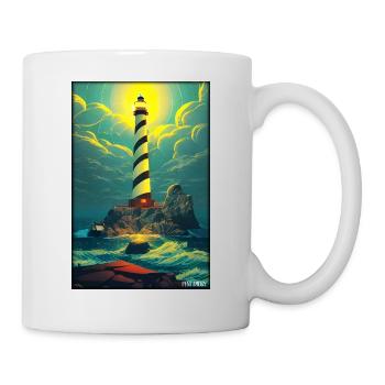 lighthouse sea light North Sea Baltic Sea holiday beach - Mug - white - Right