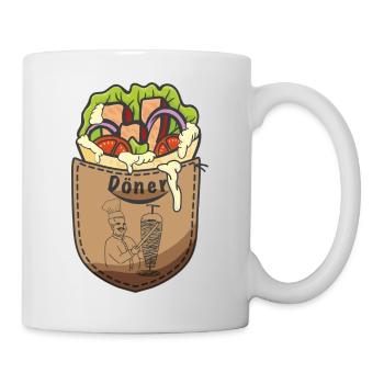 Döner Kebab Drehspieß in der Tasche - Tasse - Weiß - Rechts