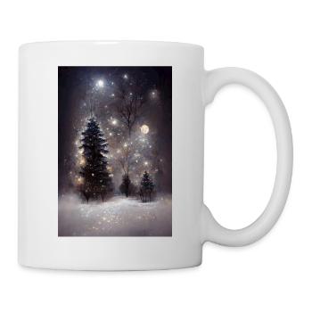 Arbre de Noël peint - Mug blanc - blanc - Droite